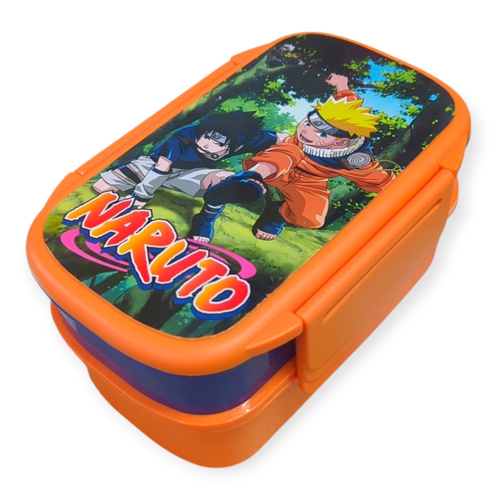 Naruto Classic Plastic Bento Box 2-Tier‎ Orange Blue Bioworld VKA26N9NAR New